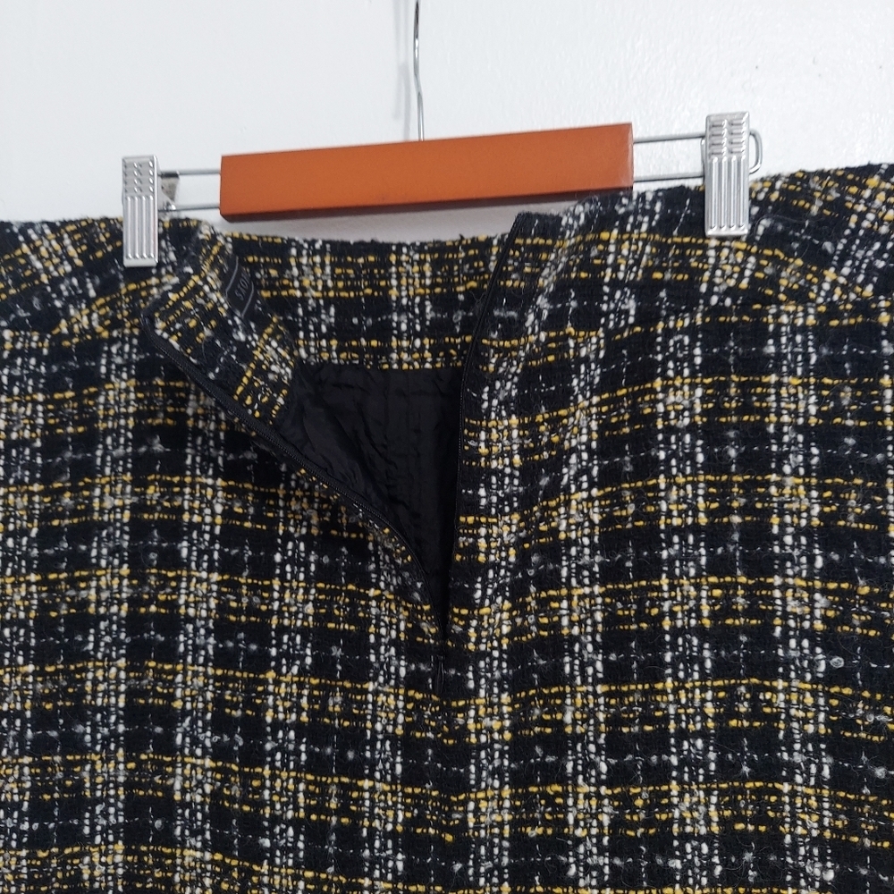 Sao Paulo Mini Skirt Zise 8 Black Womens Plaid Wool High Waist Lined Knit Used - Picture 15 of 16